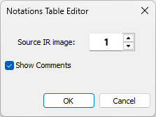 notations table dialog