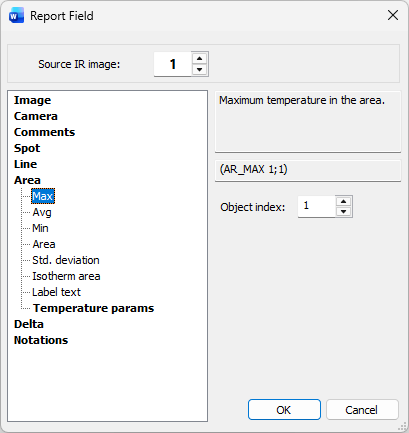 field dialog