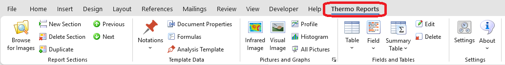 3 thermo reports tab